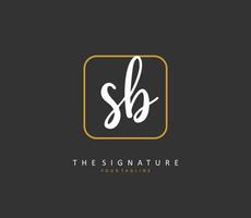 S B SB Initial letter handwriting and  signature logo. A concept handwriting initial logo with template element. vector