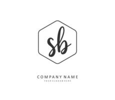 S B SB Initial letter handwriting and  signature logo. A concept handwriting initial logo with template element. vector