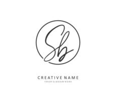 S B SB Initial letter handwriting and  signature logo. A concept handwriting initial logo with template element. vector