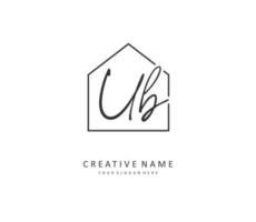 U B UB Initial letter handwriting and  signature logo. A concept handwriting initial logo with template element. vector