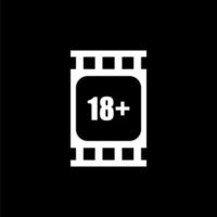 Sign of Adult Only for Eighteen Plus or 18 Plus and Twenty One Plus or 21 Plus Age in the Filmstrip. Age Rating Movie Icon Symbol for Movie Poster, Apps, Website or Graphic Design Element. Vector