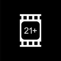 Sign of Adult Only for Eighteen Plus or 18 Plus and Twenty One Plus or 21 Plus Age in the Filmstrip. Age Rating Movie Icon Symbol for Movie Poster, Apps, Website or Graphic Design Element. Vector