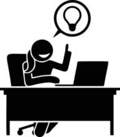 Idea solution icon symbol vector image. Illustration of the creative innovation concept design. EPS 10