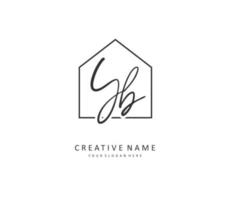 Y B YB Initial letter handwriting and  signature logo. A concept handwriting initial logo with template element. vector