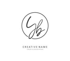 Y B YB Initial letter handwriting and  signature logo. A concept handwriting initial logo with template element. vector