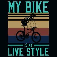 Mountain bicycle riding or bike riding typographic graphics tshirt design vector