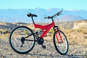 Red mountain bicycle photo