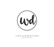 WD Initial letter handwriting and  signature logo. A concept handwriting initial logo with template element. vector