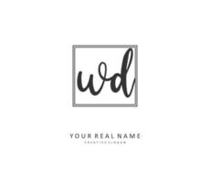 WD Initial letter handwriting and  signature logo. A concept handwriting initial logo with template element. vector