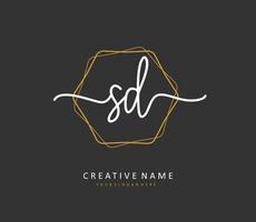 SD Initial letter handwriting and  signature logo. A concept handwriting initial logo with template element. vector