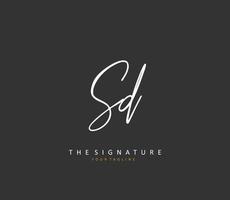 SD Initial letter handwriting and  signature logo. A concept handwriting initial logo with template element. vector