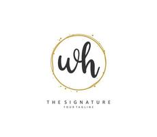 w h wh inicial letra escritura y firma logo. un concepto escritura inicial logo con modelo elemento. vector