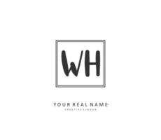 W H WH Initial letter handwriting and  signature logo. A concept handwriting initial logo with template element. vector