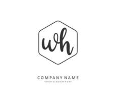 W H WH Initial letter handwriting and  signature logo. A concept handwriting initial logo with template element. vector