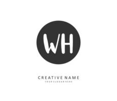 W H WH Initial letter handwriting and  signature logo. A concept handwriting initial logo with template element. vector