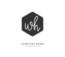 W H WH Initial letter handwriting and  signature logo. A concept handwriting initial logo with template element. vector