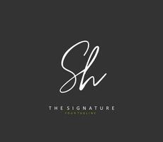 s h sh inicial letra escritura y firma logo. un concepto escritura inicial logo con modelo elemento. vector