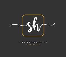 s h sh inicial letra escritura y firma logo. un concepto escritura inicial logo con modelo elemento. vector