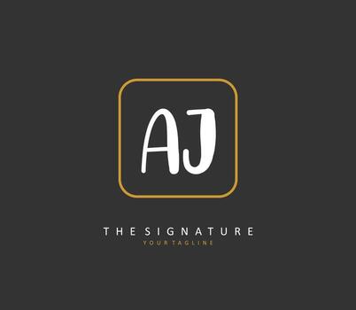AJ Initial letter handwriting and  signature logo. A concept handwriting initial logo with template element. vector