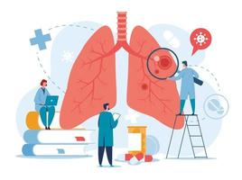 neumología. doctores examinando pulmones. tuberculosis, neumonía, pulmón cáncer tratamiento o diagnóstico. livianos cuidado de la salud vector concepto