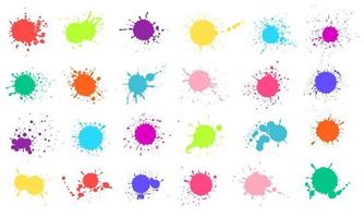 pintar salpicaduras vistoso líquido pinturas salpicar. de colores tinta gotas, manchas, manchas resumen grunge color mancha de tinta forma silueta vector conjunto