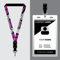 LANYARD DESIGN INSPIRATION FOR YOUR COMPANY COOL NAMETAG ROPE DESIGN EPS.10 FULL VECTOR