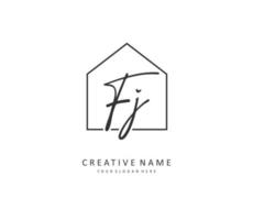 FJ Initial letter handwriting and  signature logo. A concept handwriting initial logo with template element. vector