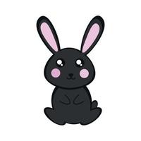 negro linda Conejo vector