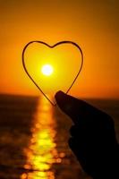 Heart and sunset photo