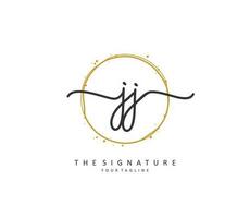 jj inicial letra escritura y firma logo. un concepto escritura inicial logo con modelo elemento. vector