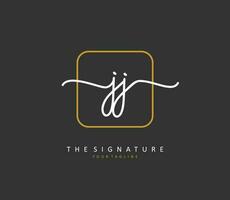 JJ Initial letter handwriting and  signature logo. A concept handwriting initial logo with template element. vector