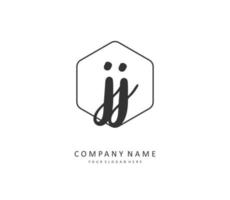 JJ Initial letter handwriting and  signature logo. A concept handwriting initial logo with template element. vector