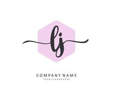 LJ Initial letter handwriting and  signature logo. A concept handwriting initial logo with template element. vector