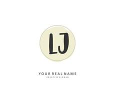 LJ Initial letter handwriting and  signature logo. A concept handwriting initial logo with template element. vector