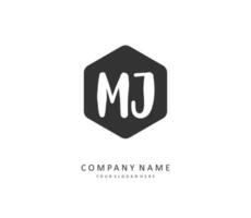 MJ Initial letter handwriting and  signature logo. A concept handwriting initial logo with template element. vector