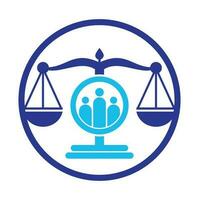 Justice people logo design vector. Law firm and people logo icon template design. vector