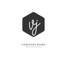 VJ Initial letter handwriting and  signature logo. A concept handwriting initial logo with template element. vector