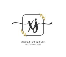 XJ Initial letter handwriting and  signature logo. A concept handwriting initial logo with template element. vector