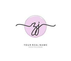 Z Initial letter handwriting and  signature logo. A concept handwriting initial logo with template element. vector