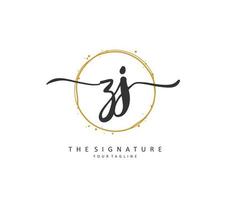 Z Initial letter handwriting and  signature logo. A concept handwriting initial logo with template element. vector