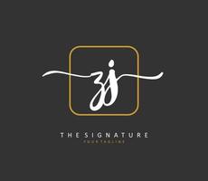 Z Initial letter handwriting and  signature logo. A concept handwriting initial logo with template element. vector