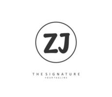 Z Initial letter handwriting and  signature logo. A concept handwriting initial logo with template element. vector