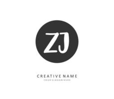 Z Initial letter handwriting and  signature logo. A concept handwriting initial logo with template element. vector