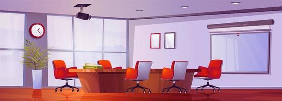 Cartoon boardroom interior design vector