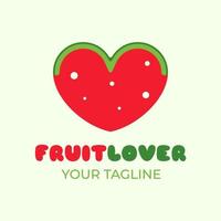 Combination of Watermelon artwork and heart shape. Suitable for fruit store logo inspiration. vector