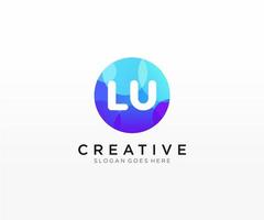 LU initial logo With Colorful Circle template vector. vector