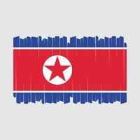 North Korea Flag Brush Vector