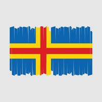 Aland Islands Flag Brush Vector