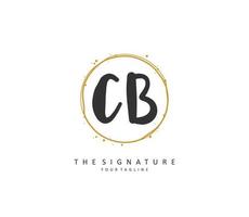 C B CB Initial letter handwriting and  signature logo. A concept handwriting initial logo with template element. vector