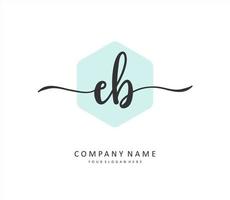 EB Initial letter handwriting and  signature logo. A concept handwriting initial logo with template element. vector